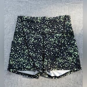 Cycle House High Waist Black and Green Floral Shorts